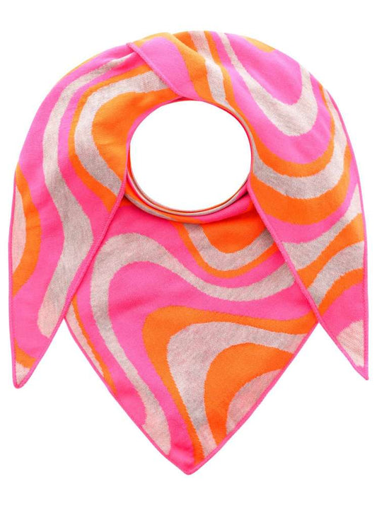 💕 Zwillingsherz Dreieckstuch "Happy Waves" Baumwolle Grau Pink Orange