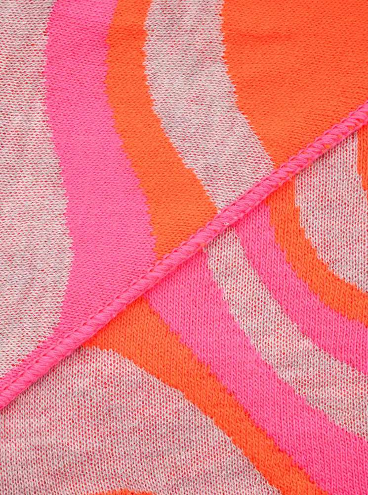 💕 Zwillingsherz Dreieckstuch "Happy Waves" Baumwolle Grau Pink Orange