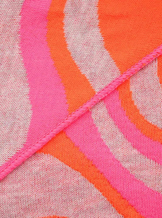 💕 Zwillingsherz Dreieckstuch "Happy Waves" Baumwolle Grau Pink Orange