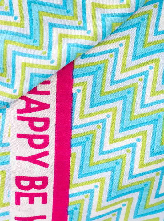 💕 Zwillingsherz Dreieckstuch "Happy Zick Zack" Viskose Türkis