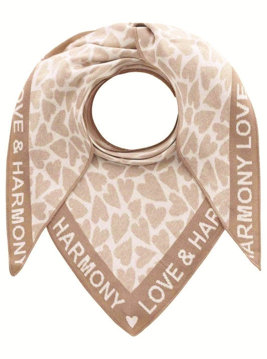 💕 Zwillingsherz Dreieckstuch "Harmony" Baumwolle Beige