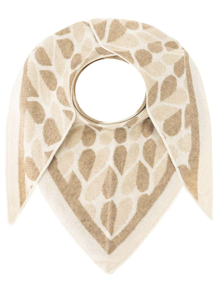 💕 Zwillingsherz Dreieckstuch "Herz" Wolle Kaschmir Beige