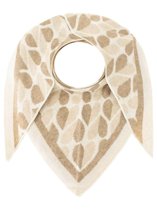 💕 Zwillingsherz Dreieckstuch "Herz" Wolle Kaschmir Beige