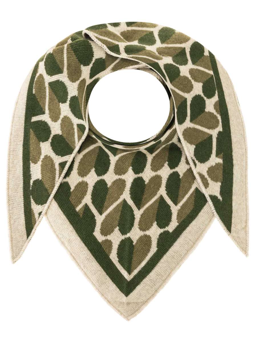 💕 Zwillingsherz Dreieckstuch "Herz" Wolle Kaschmir Olive