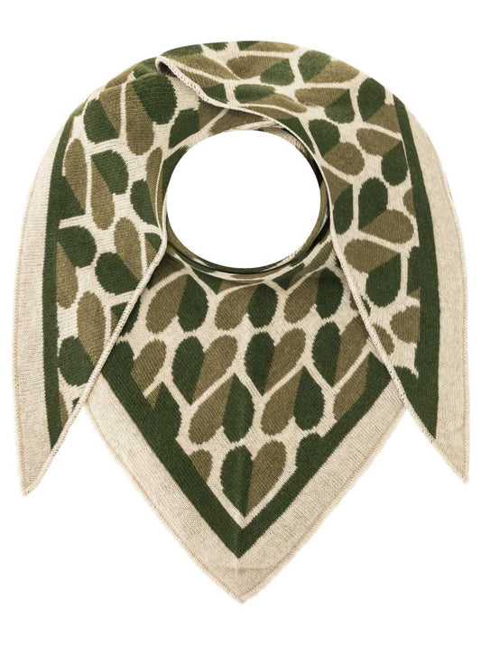💕 Zwillingsherz Dreieckstuch "Herz" Wolle Kaschmir Olive
