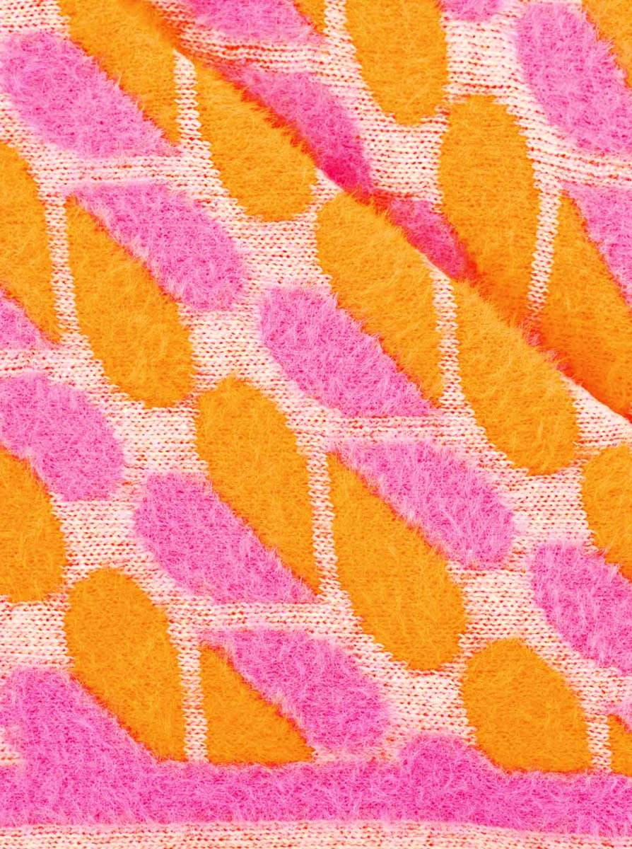 💕 Zwillingsherz Dreieckstuch "Herz" Wolle Kaschmir Pink Orange