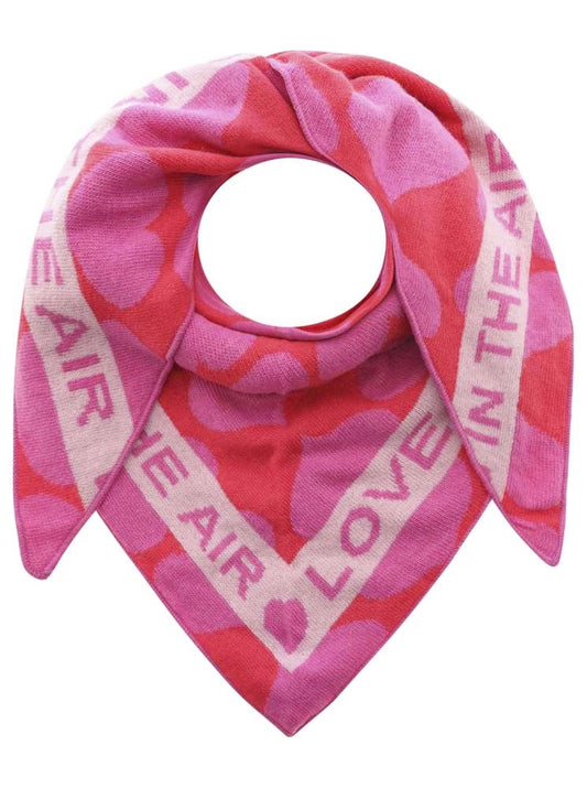 💕 Zwillingsherz Dreieckstuch "Herz an Herz" Wolle Kaschmir Coralle Pink