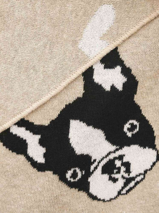 💕 Zwillingsherz Dreieckstuch "Herzens Hund" Baumwolle Beige