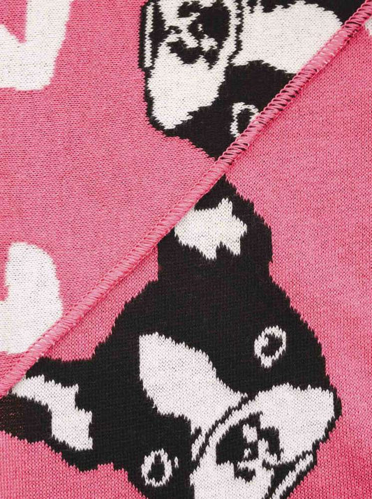 💕 Zwillingsherz Dreieckstuch "Herzens Hund" Baumwolle Pink