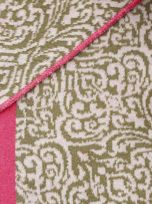 💕 Zwillingsherz Dreieckstuch "Kleine Ornamente" Baumwolle Grün Pink