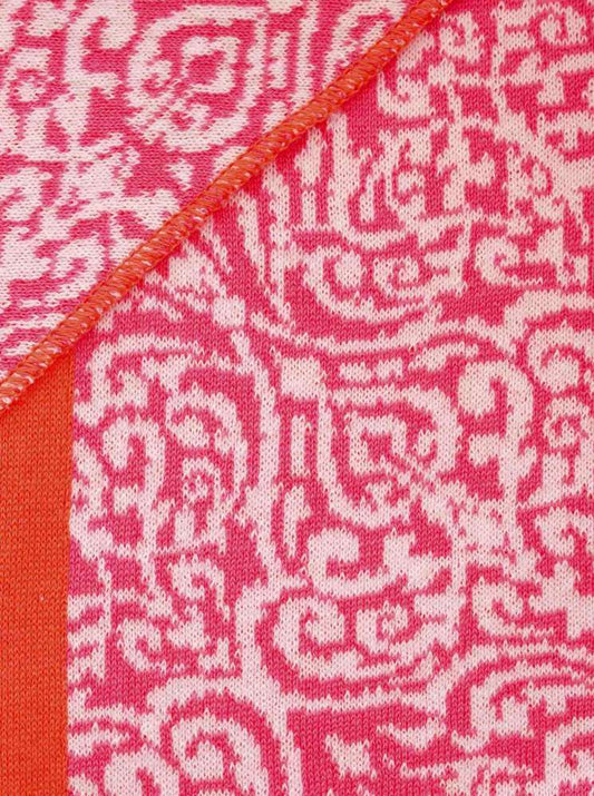 💕 Zwillingsherz Dreieckstuch "Kleine Ornamente" Baumwolle Pink Orange