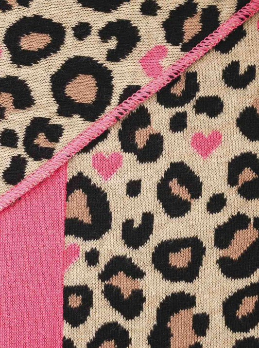 💕 Zwillingsherz Dreieckstuch "Leo Amore" Baumwolle Beige Pink
