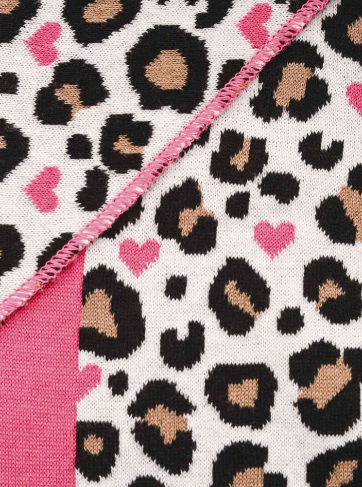 💕 Zwillingsherz Dreieckstuch "Leo Amore" Baumwolle Beige Weiß Pink
