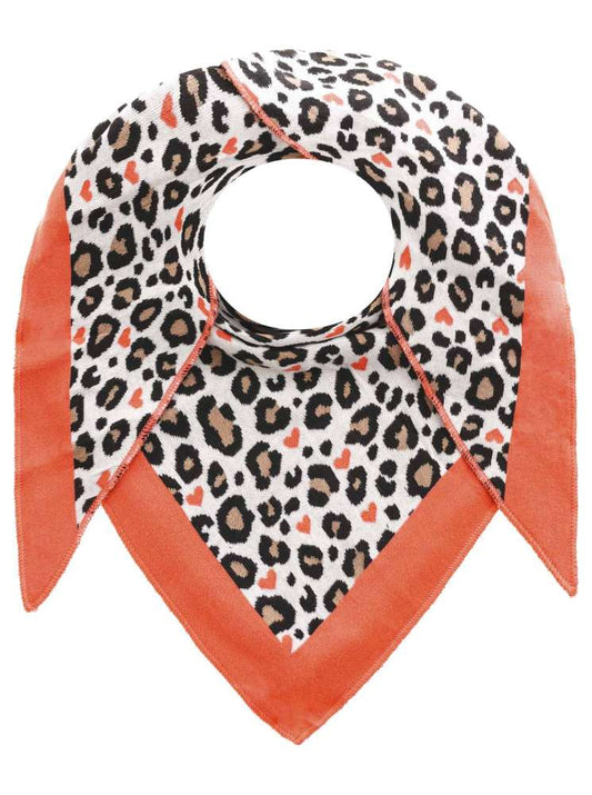💕 Zwillingsherz Dreieckstuch "Leo Amore" Baumwolle Beige Orange