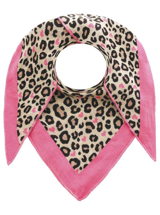 💕 Zwillingsherz Dreieckstuch "Leo Amore" Baumwolle Beige Pink