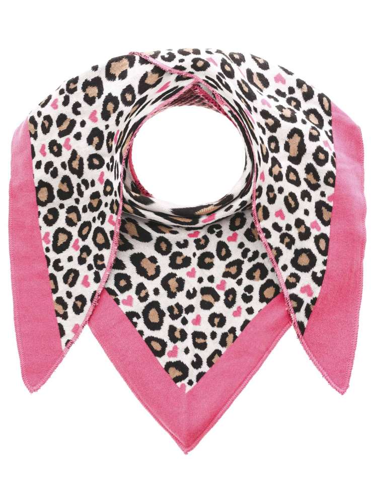 💕 Zwillingsherz Dreieckstuch "Leo Amore" Baumwolle Beige Weiß Pink