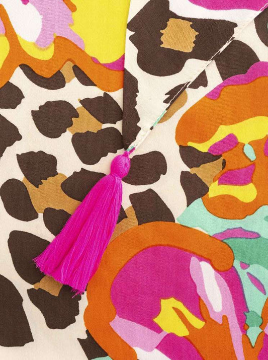 💕 Zwillingsherz Dreieckstuch "Leo Jungle" Bunt 100 % Viskose nachhaltig