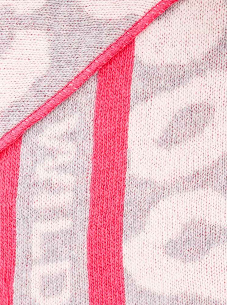 💕 Zwillingsherz Dreieckstuch "Leo Wild" Wolle Kaschmir Grau Pink