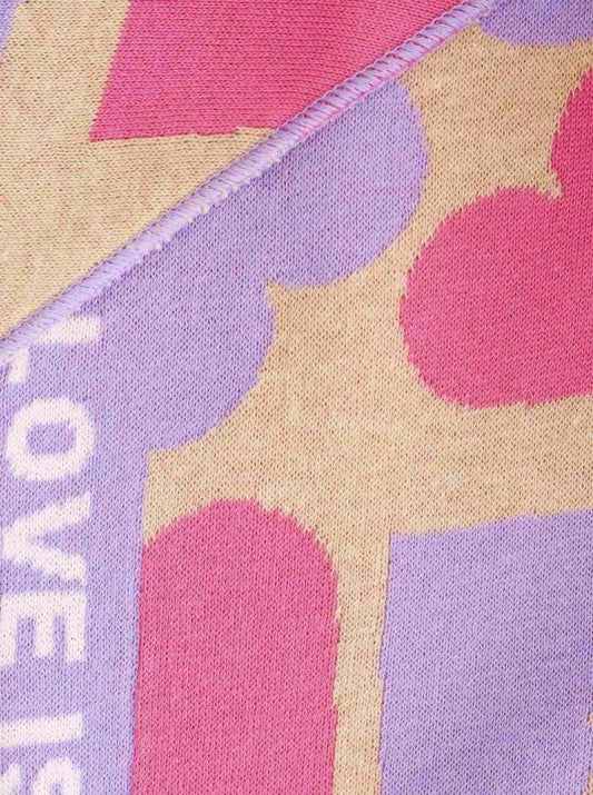 💕 Zwillingsherz Dreieckstuch "Lieeebe" Baumwolle Beige Flieder Pink