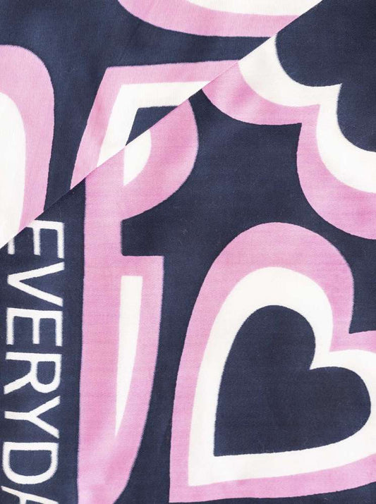 💕 Zwillingsherz Dreieckstuch "Love everyday" 100 % Viskose nachhaltig Marine