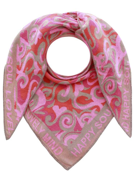 💕 Zwillingsherz Dreieckstuch "Lovely Mind" Baumwolle Beige Pink Orange