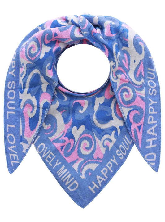 💕 Zwillingsherz Dreieckstuch "Lovely Mind" Baumwolle Blau Pink