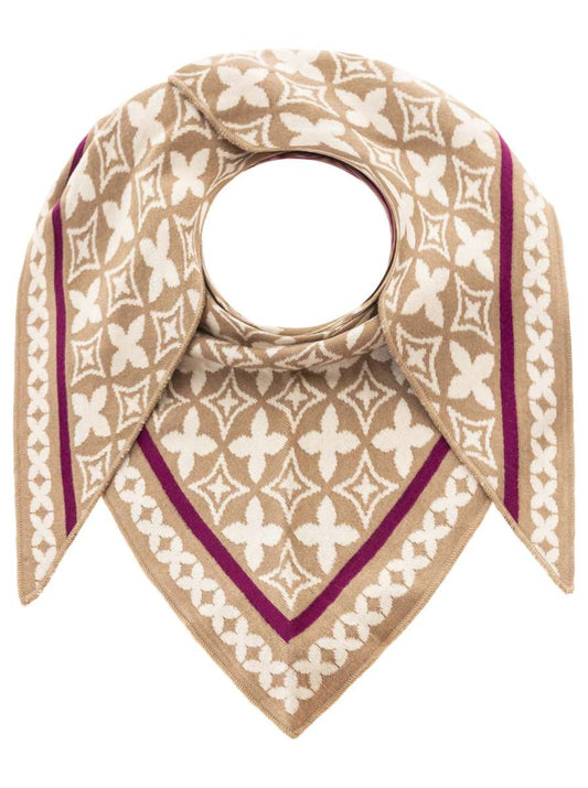 💕 Zwillingsherz Dreieckstuch "Luxus Grafik" Baumwolle Beere Beige
