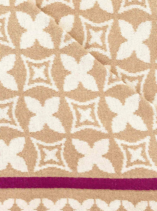 💕 Zwillingsherz Dreieckstuch "Luxus Grafik" Baumwolle Beere Beige