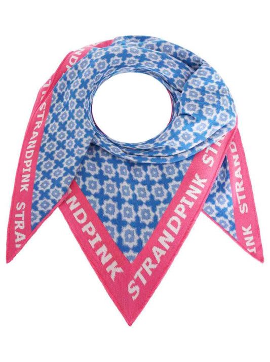 💕 Zwillingsherz Dreieckstuch "Strand 2" Limited Kollektion Baumwolle Blau Pink