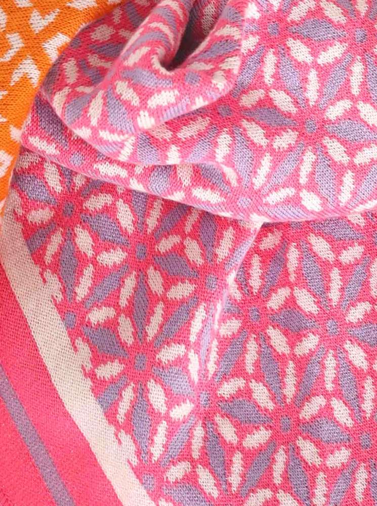 💕 Zwillingsherz Dreieckstuch "Strand 4" Limited Kollektion Baumwolle Pink Orange