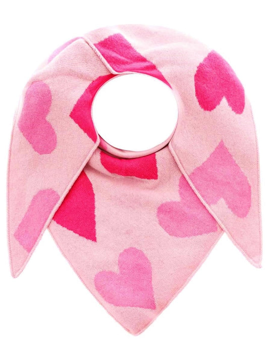 💕 Zwillingsherz Dreieckstuch "Neon Herz" Wolle Kaschmir Pink
