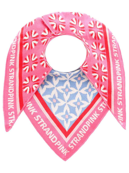 💕 Zwillingsherz Dreieckstuch "Ornamente Strandpink" Baumwolle Blau Pink
