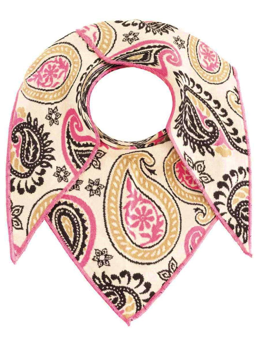 💕 Zwillingsherz Dreieckstuch "Paisley Happy" Baumwolle Beige Pink