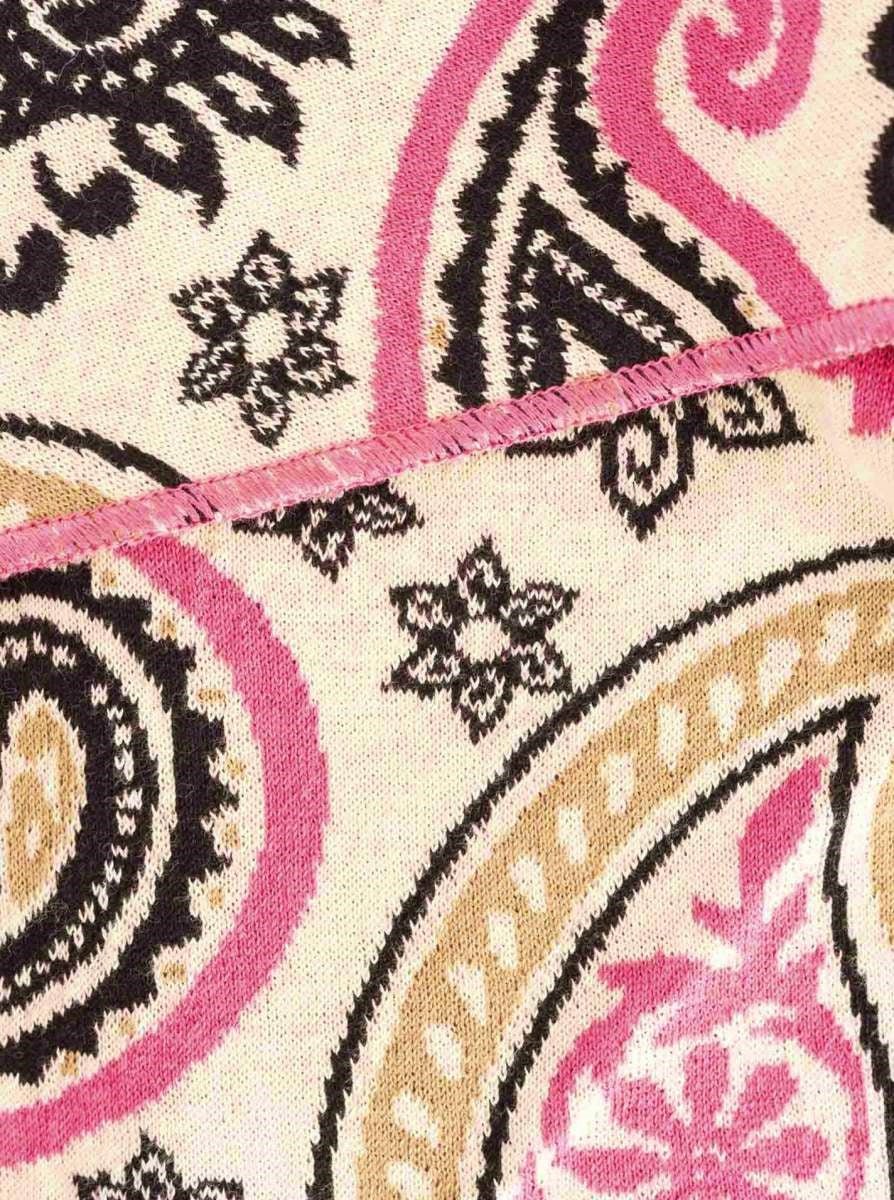 💕 Zwillingsherz Dreieckstuch "Paisley Happy" Baumwolle Beige Pink