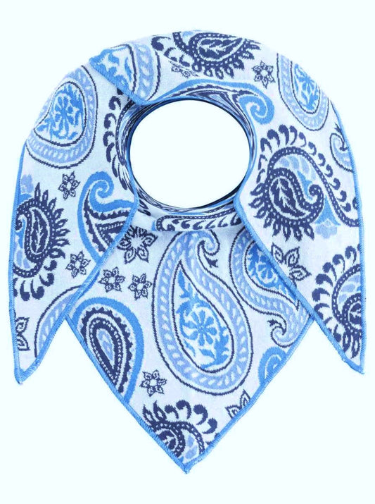 💕 Zwillingsherz Dreieckstuch "Paisley Happy" Baumwolle Blau