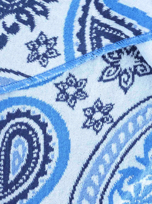 💕 Zwillingsherz Dreieckstuch "Paisley Happy" Baumwolle Blau