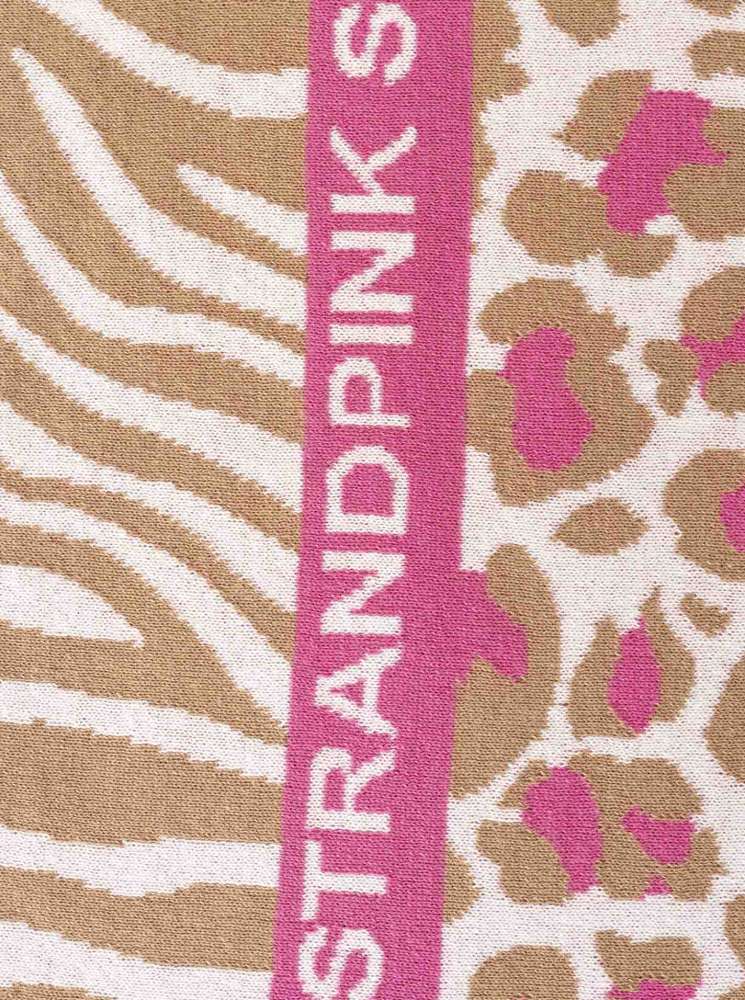 💕 Zwillingsherz Dreieckstuch "Strandpink Zebra/ Leo" Baumwolle Beige Pink