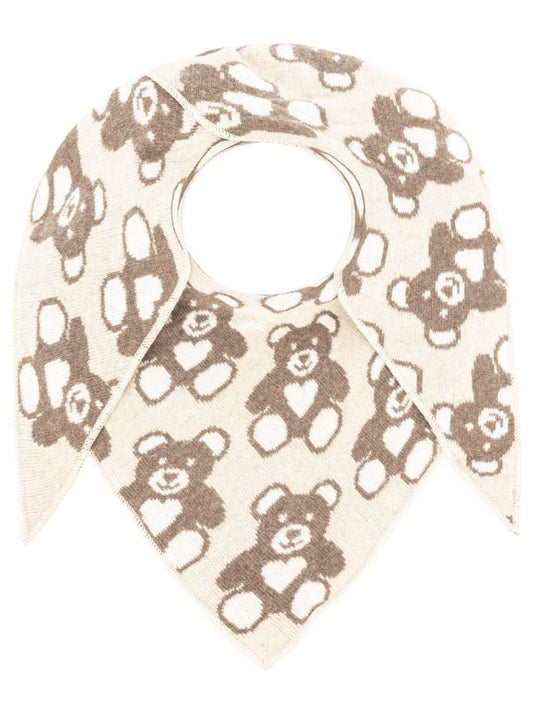 💕 Zwillingsherz Dreieckstuch "Teddy Bär" Wolle Kaschmir Beige