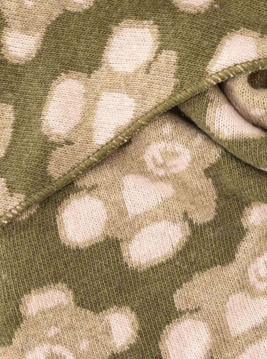 💕 Zwillingsherz Dreieckstuch "Teddy Bär" Wolle Kaschmir Olive Rosa
