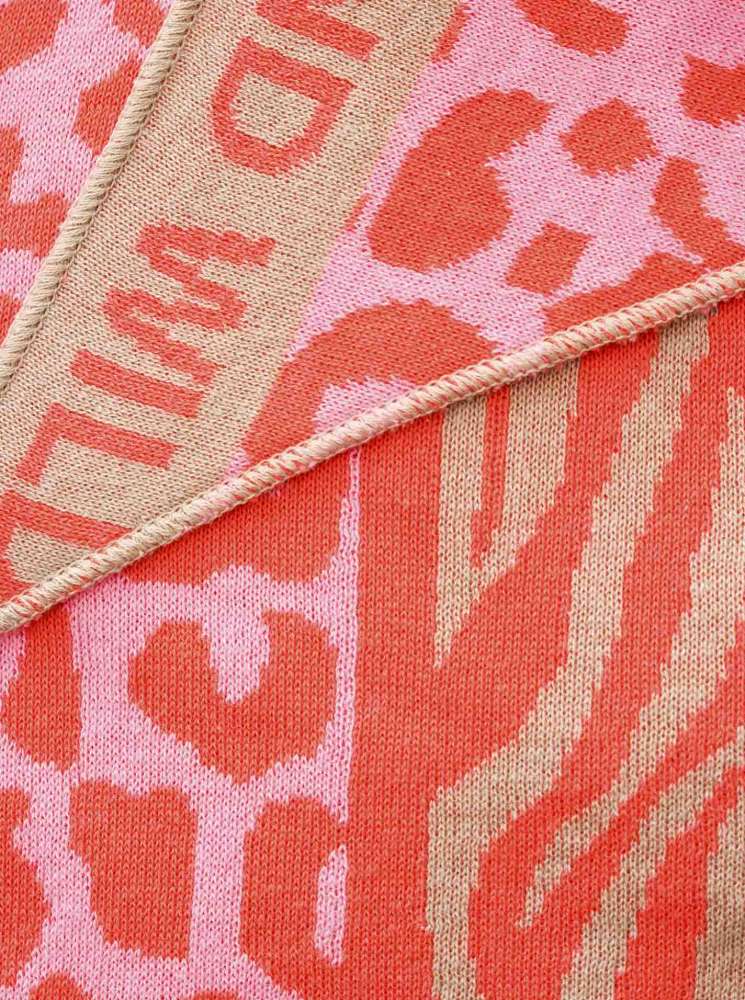 💕 Zwillingsherz Dreieckstuch "Tierreich" Baumwolle Beige Pink Orange