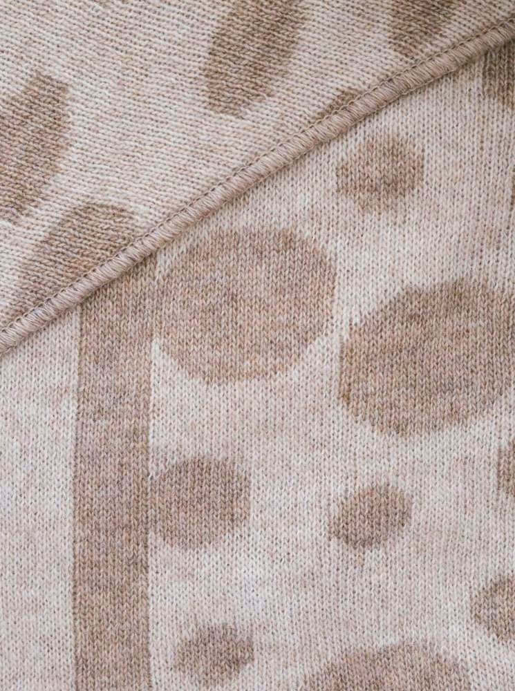 💕 Zwillingsherz Dreieckstuch "Wilde Punkte" Wolle Kaschmir Beige