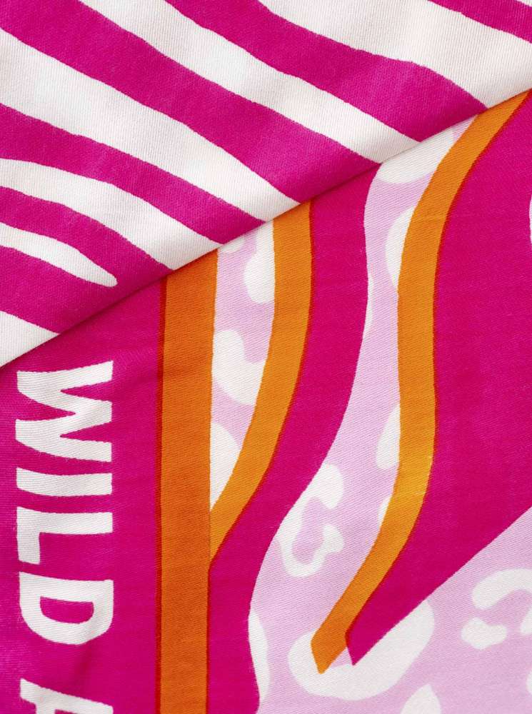 💕 Zwillingsherz Dreieckstuch "Wild Zebra" Viskose Rosa