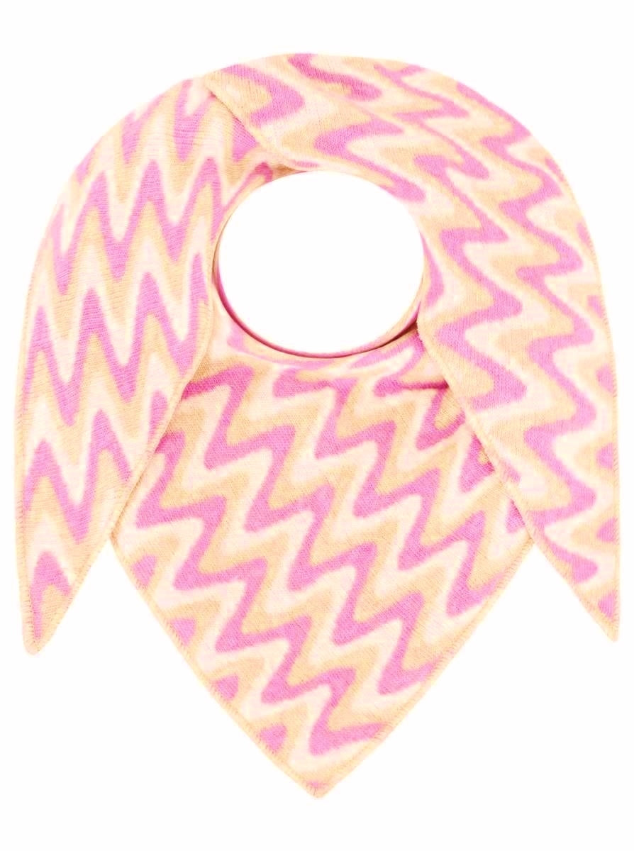 💕 Zwillingsherz Dreieckstuch "Winter Waves" Wolle Kaschmir Beige Rosa