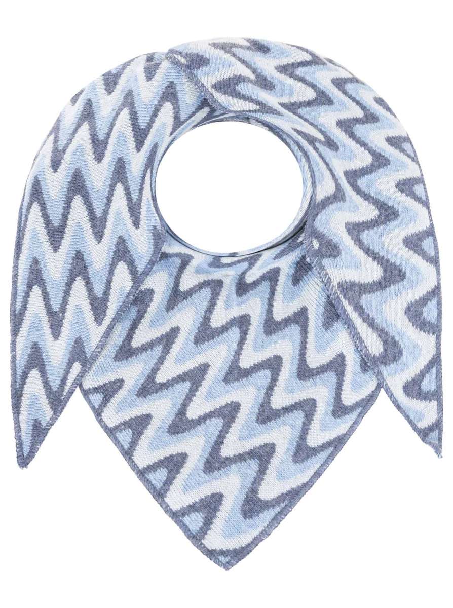 💕 Zwillingsherz Dreieckstuch "Winter Waves" Wolle Kaschmir Hellblau