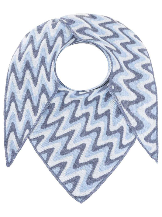 💕 Zwillingsherz Dreieckstuch "Winter Waves" Wolle Kaschmir Hellblau