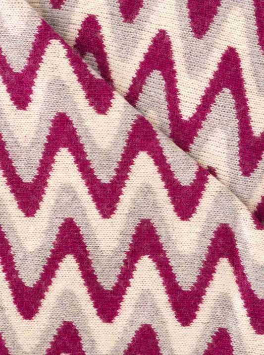 💕 Zwillingsherz Dreieckstuch "Winter Waves" Wolle Kaschmir Grau Rot