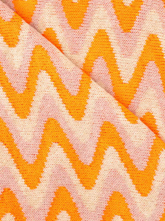 💕 Zwillingsherz Dreieckstuch "Winter Waves" Wolle Kaschmir Orange Rosa