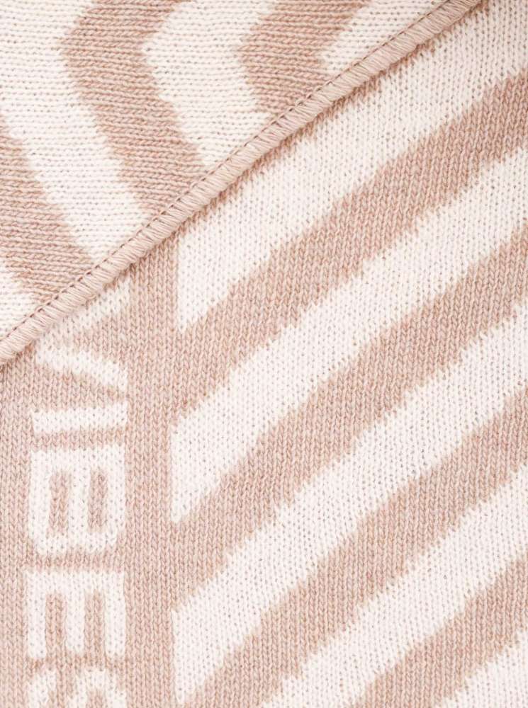 💕 Zwillingsherz Dreieckstuch "Winter Zick Zack" Wolle Kaschmir Beige