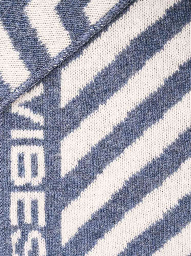 💕 Zwillingsherz Dreieckstuch "Winter Zick Zack" Wolle Kaschmir Blau