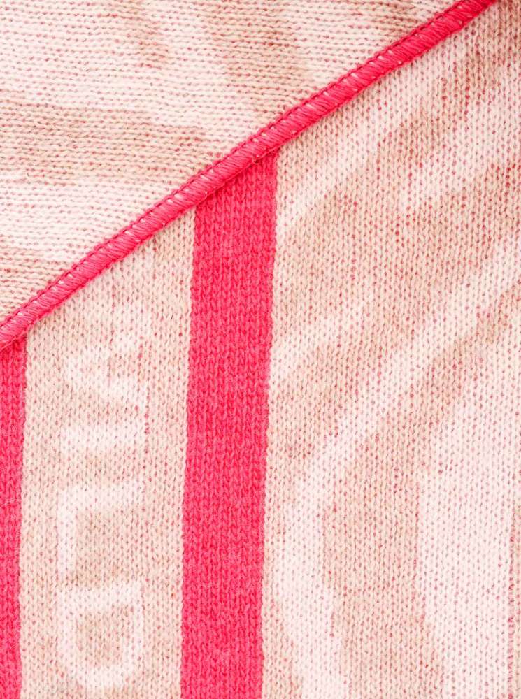 💕 Zwillingsherz Dreieckstuch "Zebra Wild" Wolle Kaschmir Beige Pink